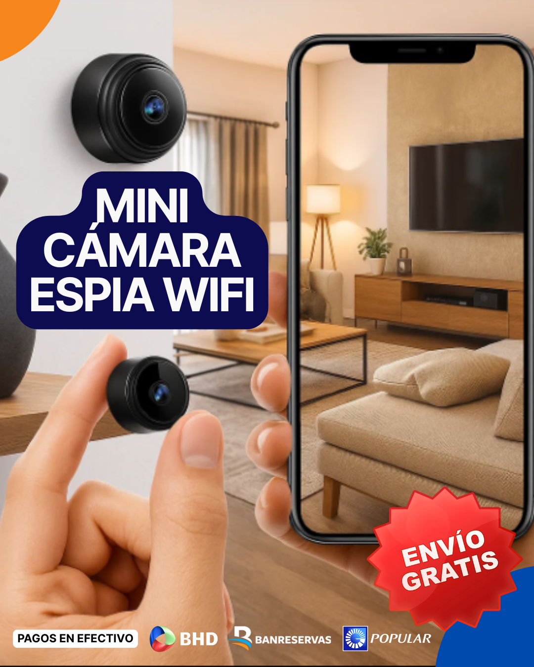 🎥 Cámara Espía WiFi con Visión Nocturna – Seguridad al Instante desde tu Celular