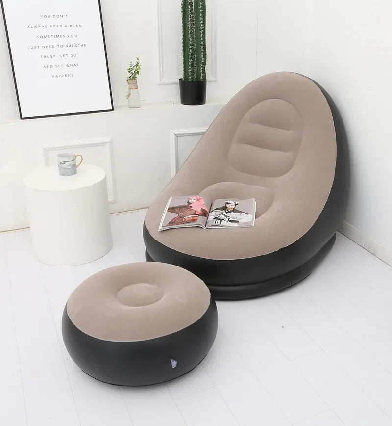 COMBO SOFA COMPLETO + BOMBA DE AIRE | ✨ Relax instantáneo: sofá inflable para casa, playa y camping