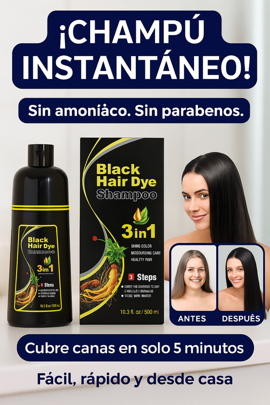 Champú instantáneo 3 en 1| 💥 ¡Olvídate de las canas en solo 5 minutos con este champú mágico🌿!