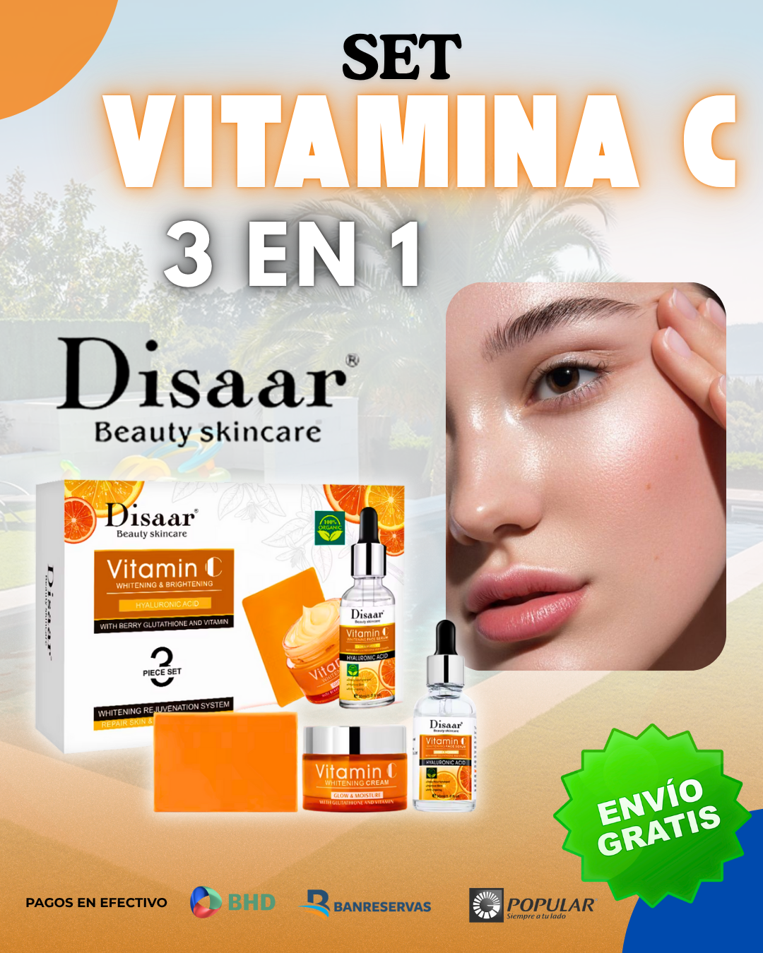 💧 Despídete de las manchas: SET 3 en 1  Vitamina C DISAAR🍊
