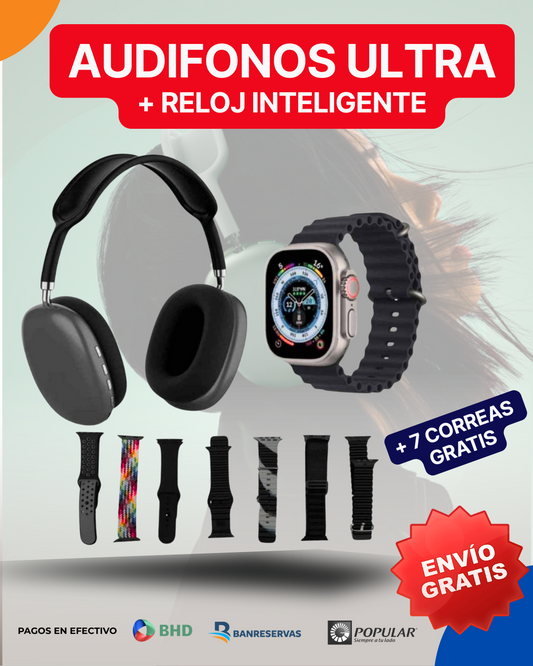 ⌚🎧 Reloj Inteligente con Pantalla AMOLED + Audífonos | ¡Luce bien, escucha mejor!🎶