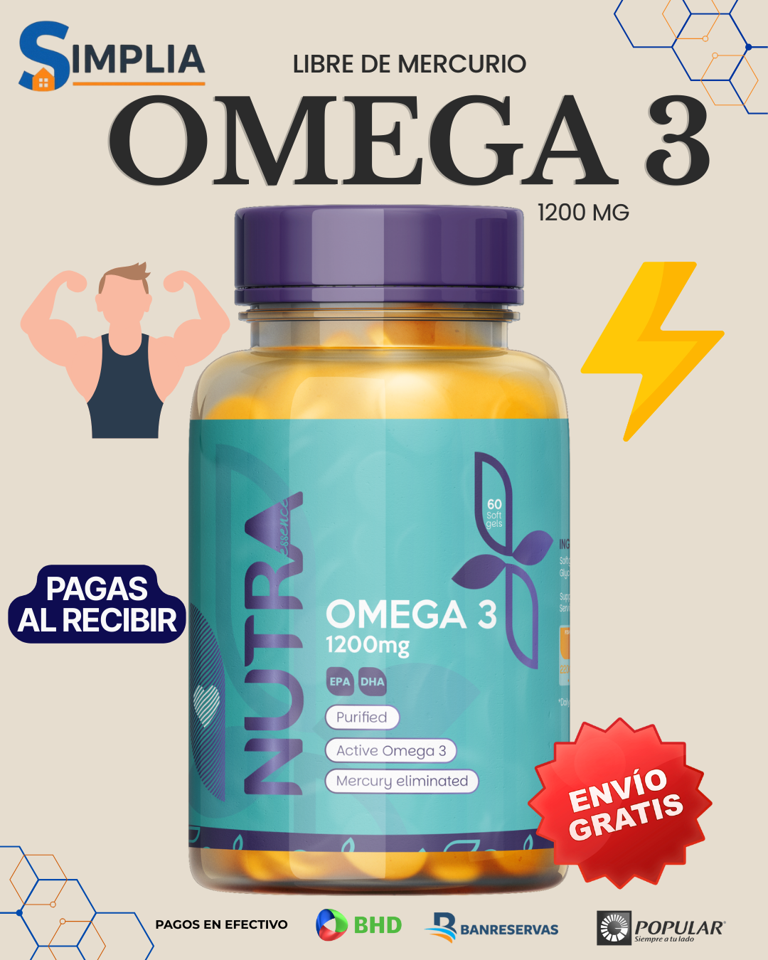 💊 Omega 3 1200mg | Salud del corazón y la mente en una cápsula
