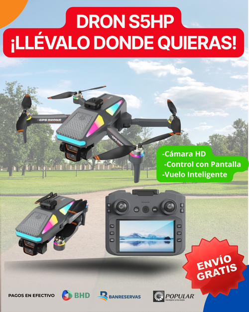 🚀 Dron S5HP: Cámara HD, Control con Pantalla y Vuelo Inteligente | Diversión y tecnología en la palma de tu mano