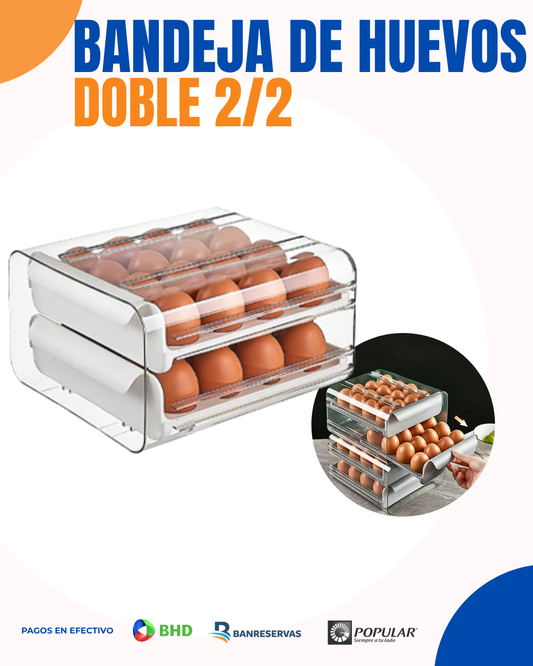 BANDEJA DE HUEVOS DOBLE 2/2 | ✨ Tu nevera ordenada y moderna con la mejor bandeja para huevos.