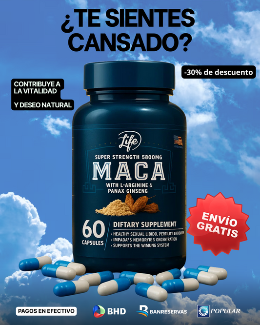 Recupera tu fuerza y bienestar con Maca + Ginseng + L-Arginina 🌱⚡