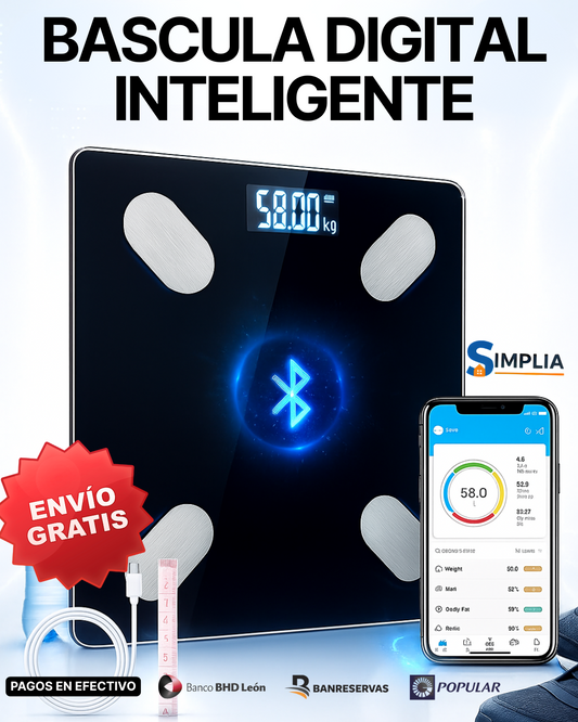 ⚡ Báscula Digital Inteligente con Bluetooth | Mide 12 indicadores de salud en segundos ✅